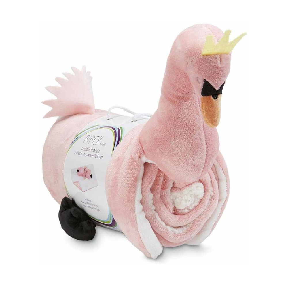 Piper Kids Cuddle Friends Swan Blanket Pillow